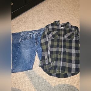 Boys Size 14 Old Navy Jeans & Size Large Flannel
